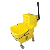 Value-Plus Sidepress Wet Mop Wringer & Bucket Combo with 3" Casters - Yellow, 35 Quart